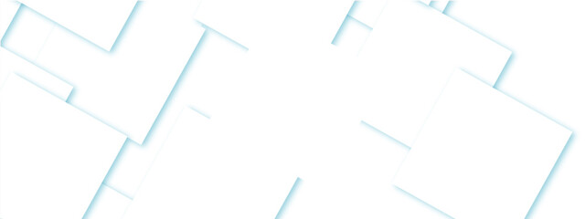 Abstract  white and blue geometric overlapping square pattern design of technology background with shadow. You can use for add, poster, design artwork, template, banner, wallpaper.