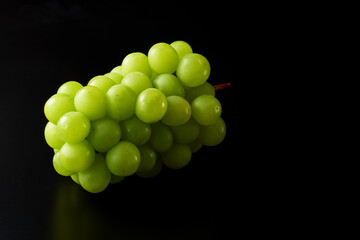 マスカット（葡萄）を黒背景で