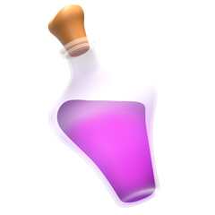 3D Illustration Halloween, Potion Bottle 3D Rendering