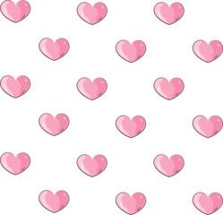 seamless pattern with pink hearts