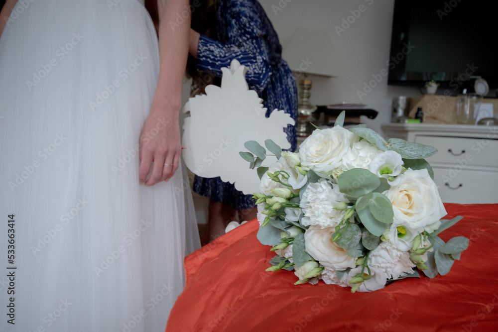 Wall mural bouquet mariée