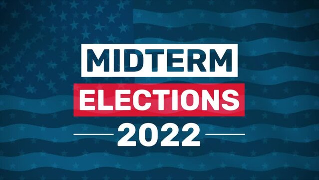 American Midterm elections concept abstract background 4K animation with typography. Elections in the United States of America