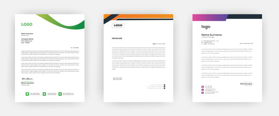 Creative letterhead   Elegant and minimalist style letterhead template design A4 sizes    