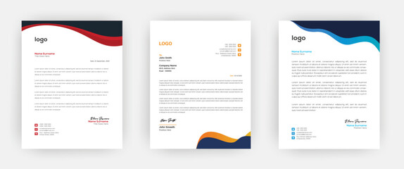 Creative letterhead   Elegant and minimalist style letterhead template design A4 sizes    