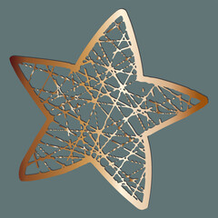 golden star sign on a green background