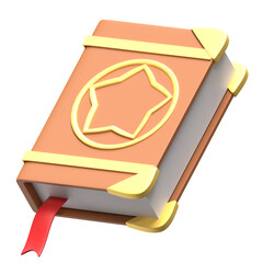 3D Illustration Halloween, Spell Book 3D Rendering