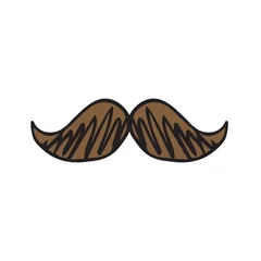 Fototapeten Vector hand drawn doodle sketch colored mustache isolated on white background © Sweta