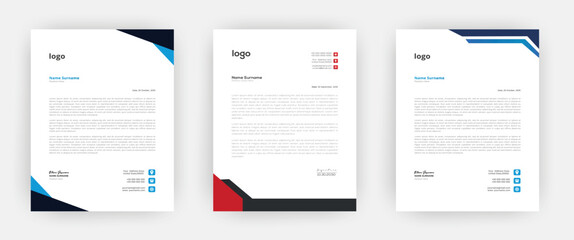 Creative letterhead   Elegant and minimalist style letterhead template design A4 sizes    