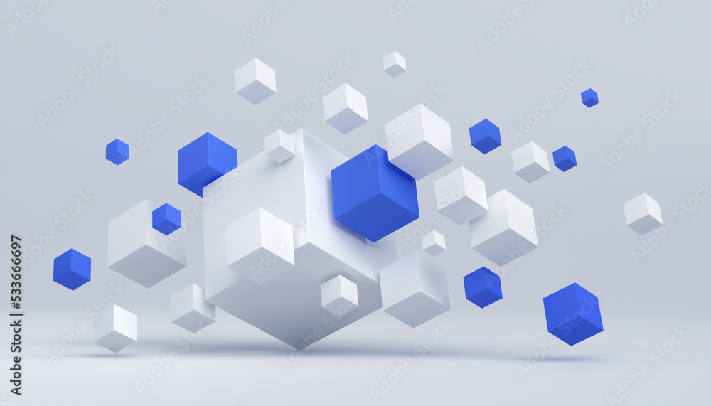 Poster abstract 3d render of cubes