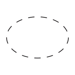 Ellipse symbol dashed shape vector icon for creative graphic design ui element in a pictogram illustration
