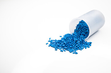 Plastic granules close up for holding,Colorful Plastic granules with white background.