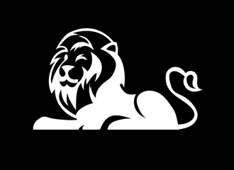 wild lion cartoon vector icon silhouette