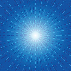 Light Blue Sunburst Pattern Background. Rays. Radial. Technology Banner. Vector Illustration