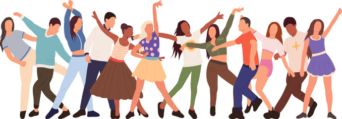 dancing people on white background, isolated vector