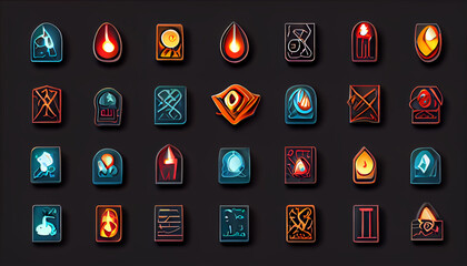 icons game modern design transparent background 