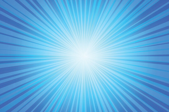 Blue Sunburst Pattern Background. Rays. Radial. Winter Banner. Vector Illustration