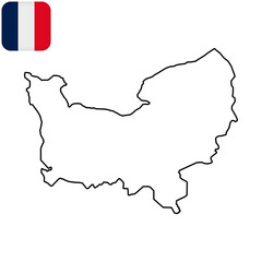 Normandie Map. Region of France. Vector illustration.