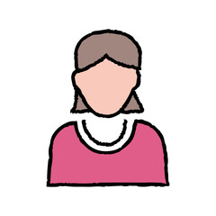 Businesswoman hand-drawn icon vector graphic illustration
