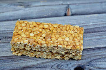 Bars of chickpeas candy sweets, an Eastern candy made as a celebration of the prophet's Mohamed...