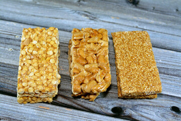 Eastern candy of sesame, chickpeas and peanuts legume made as a celebration of the prophet's...