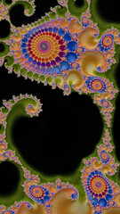 Artistic and imaginative digitally designed abstract 3D fractal background