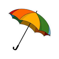 Vector illustration of colorful umbrella, rainbow umbrella