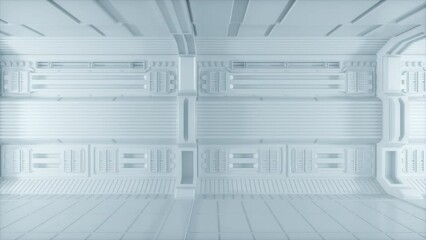 Sci-Fi White Corridor Loop Clean Backgroun