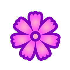 Botanical icon with vibrant colors and gradient. PNG with transparent background.