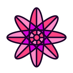 Obraz premium Botanical icon with vibrant colors and gradient. PNG with transparent background.