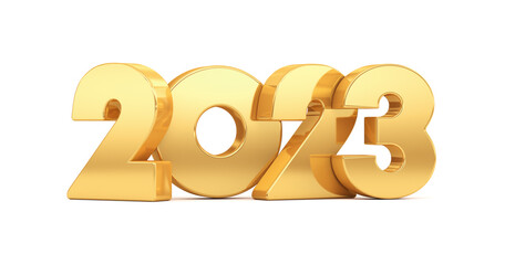 New Year's inscription 2023 on a white background. 3d render illustration.