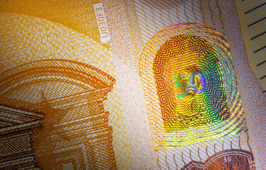 Hologramm einer 50 Euronote 