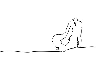 Monoline wedding couple design background