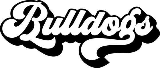Bulldogs lettering for t-shirt personalization