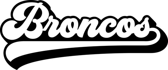 Broncos lettering for t-shirt personalization
