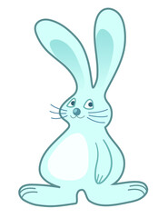 Cartoon bunny colorful illustration. PNG with transparent background.