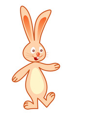 Obraz premium Cartoon bunny colorful illustration. PNG with transparent background.