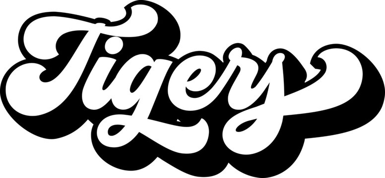 Tigers lettering for t-shirt personalization