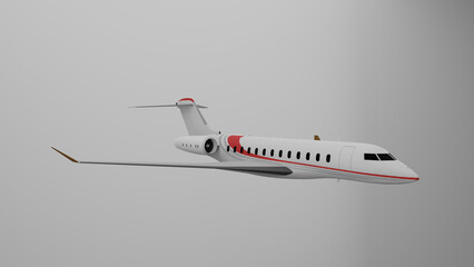 Private Jet on white