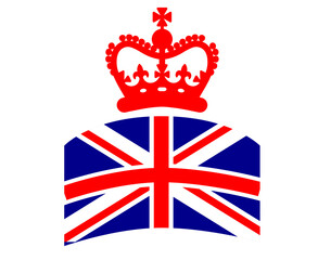 A Red Crown British United Kingdom Flag Emblem National Europe Emblem Vector Illustration Abstract Design Element