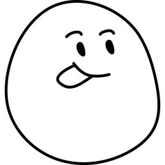 squinting face emoji outline vector smiley