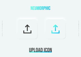 Upload trendy neumorphic icon in solid and gradient color