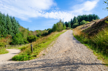 Walking route near Lead Mines Clough close to Rivington