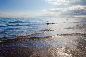 Incoming bad weather over the sea at Southend near the Mull of Kintyre Scotland
