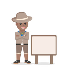 boy scout african and sign design character on white background