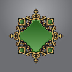 vintage border logo, gold ornament