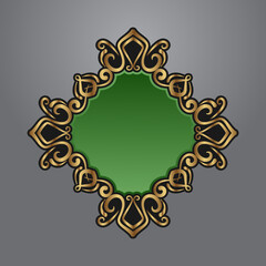 vintage border logo, gold ornament