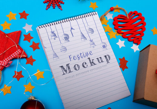 Festive Notebook Mockup