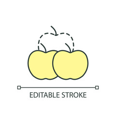 Apples RGB color icon. Shadow inflation. Less products at same price. Grocery store. Diminished quantity. Isolated vector illustration. Simple filled line drawing. Editable stroke. Arial font used