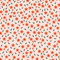 Decorative trendy beautiful vector floral seamless pattern design for textile and printing. Ditsy abstract flowers and leaves texture background