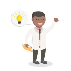 scientists african have a idea design character on white background